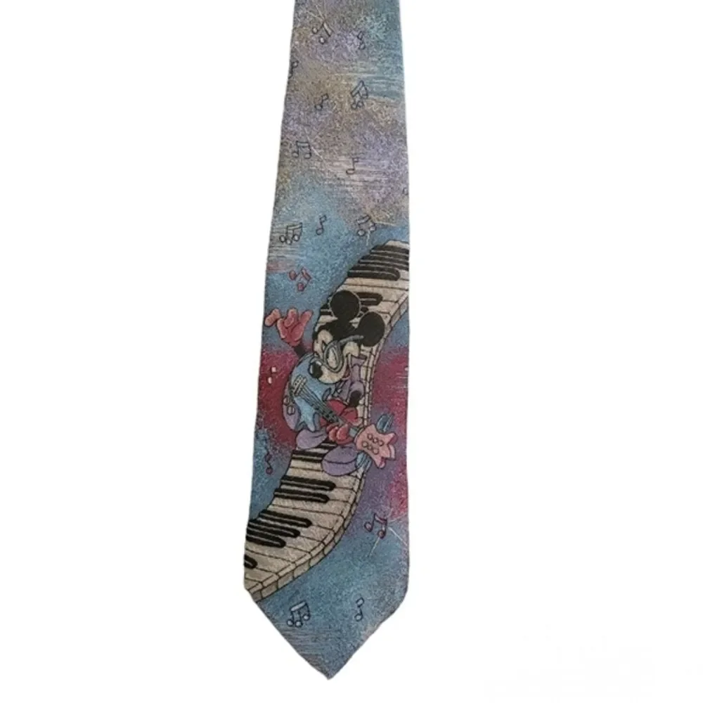 Men's Vintage Balance Inc. Disney Mickey Mouse Music Notes‎ Neck Tie